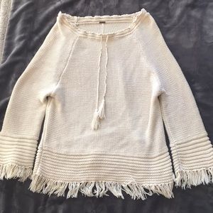 Free people Knit Sweater Fringe Size XS